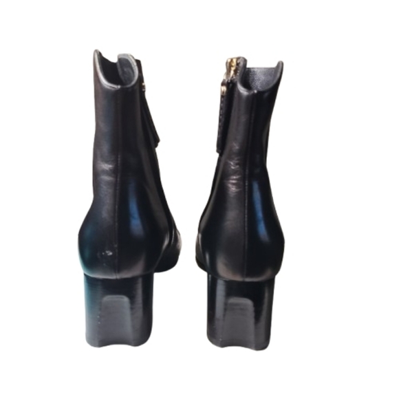 M. Gemi The Corsa Black Leather Ankle Boots Low Block Heel Almond Toe Size 5 - Picture 4 of 12